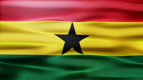 Waving Ghana Flag Realistic Smooth Animation