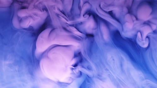 Abstract Clouds of Lavender and Blue Ink