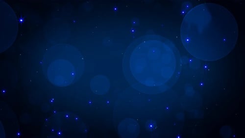 Abstract Blue Bokeh Sparkling Particles Motion Background