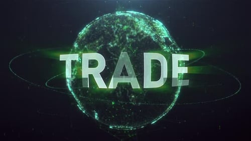 Futuristic Global Trade Network Title Animation