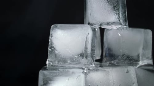 Stacked Ice Cubes with Smoke
