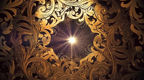 Luxurious Golden Ornate Flourish Animated Background