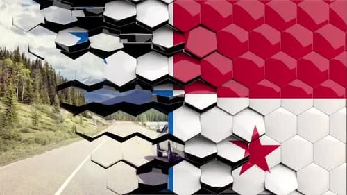 3D Hexagon Grid Transition Reveal