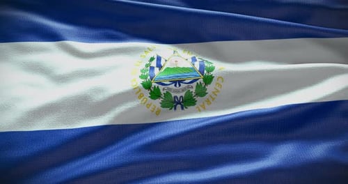 Waving El Salvador Flag Realistic Motion Graphic