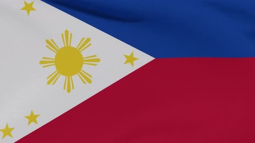 Waving Philippines Flag Animation with Realistic Fabric Texture