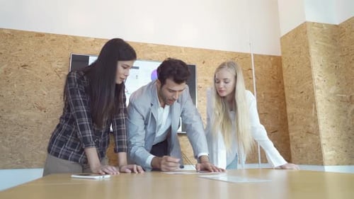 Business Professionals Teamwork in Modern Office