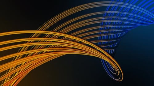 Blau Gelb Farbverlauf Geometrische 3D-Linie Animierter Hintergrund