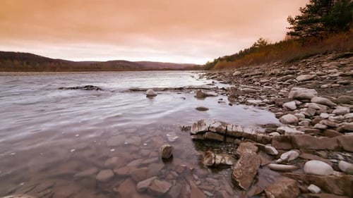 Wild Mountain River Close Up Abundant Clear Stream