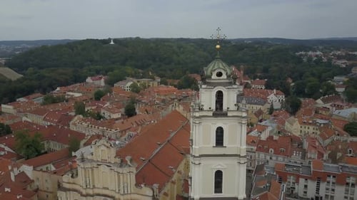 Beautiful Aerial View of the Old Town of Vilnius, the Capital of Lithuania