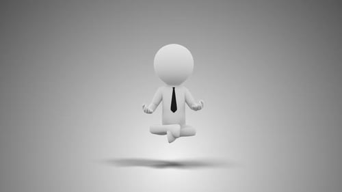 3D Man Meditatng Loop with Alpha