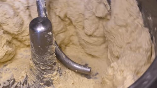 Industrial mixer for kneading dough.