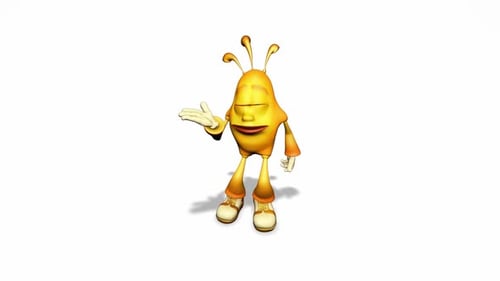 Friendly 3D Cartoon Character Waving and Dancing Animation