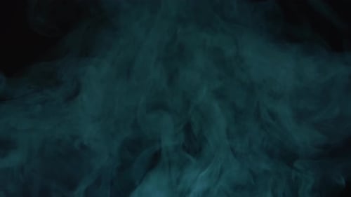 Ethereal Teal Smoke Rising on Dark Background