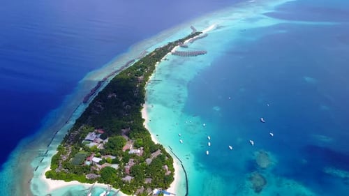 Aerial drone texture of coastline beach break by blue sea with sand background