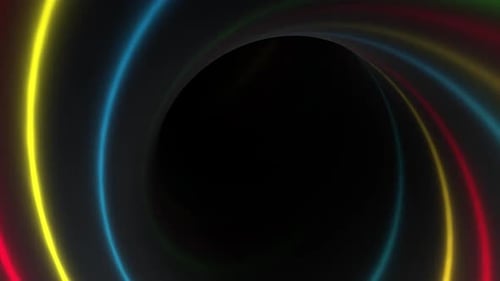 túnel de líneas neón