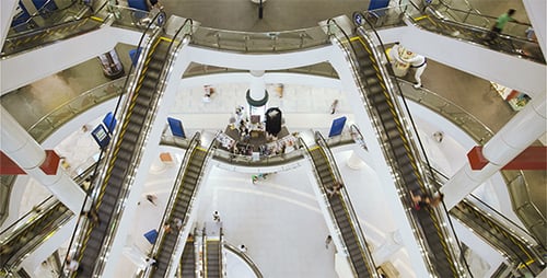 Shopping Mall Timelapse Escalator People