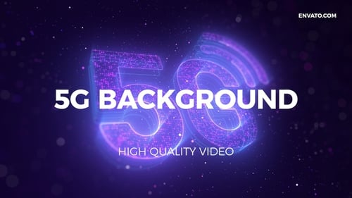 Futuristic Neon 5G Technology Digital Network Glowing Title