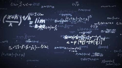 Animated Mathematical Equations Floating on a Digital Background