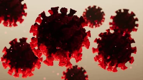 Animated Red Virus Cells for Medical Scientific Background