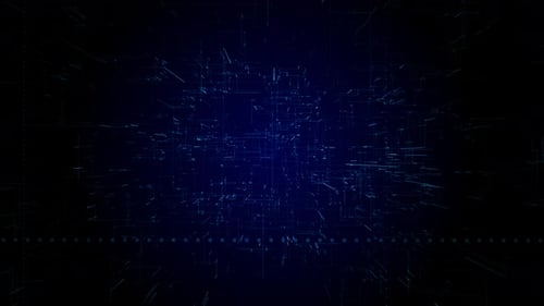 3D Big Data Digitaler Cyberspace mit Partikeln und digitalen Datennetzwerkverbindungen