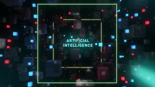 Futuristisches abstraktes Tunnelwort Künstliche Intelligenz