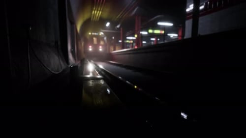 Empty Old Subway Train Station
