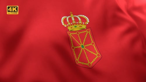Realistic Waving Flag of Navarre Seamless Loop