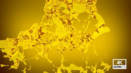 Dynamic Yellow Liquid Splash Transition Element