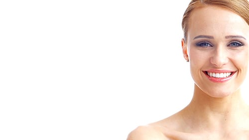 Woman's Close-Up Portrait Smiling in Studio