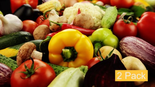 Fresh Vegetables Variety, Close-up Dolly Shot