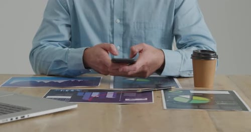 Man using smartphone