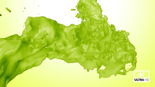 Dynamic Green Liquid Splash Alpha Channel Transition