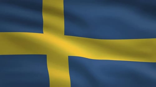 Seamless Loop of Waving Sweden Flag