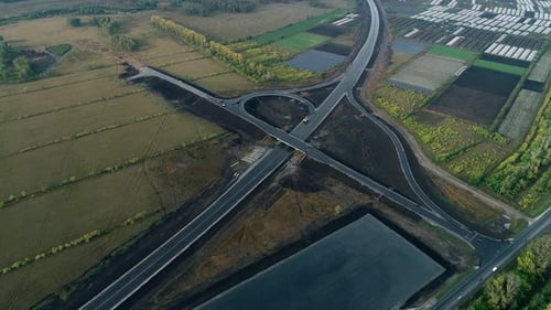 Luftaufnahme der Verkehrskreuzung