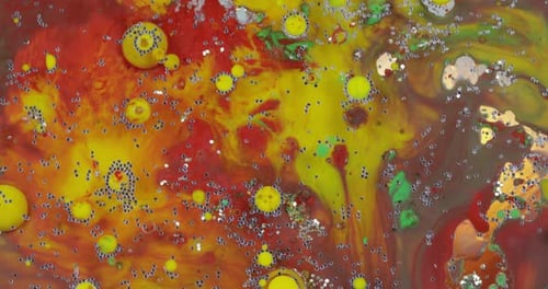 Abstract Macro Shot with Bubbles and Glitter