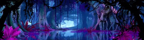 Jungle. Theatrical background for the screen 3