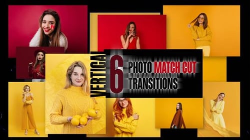 Vertical Photo Match Cut Transitions | MOGRT