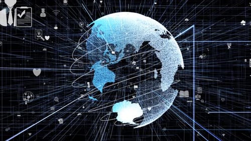 Global online internet network and internet of things IOT concept