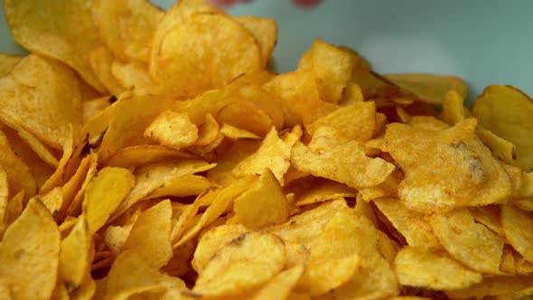 Potato Chips Rotating Close Up, Food Stock Footage ft. snacks & crisps ...