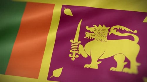 Realistic Waving Flag of Sri Lanka Animation