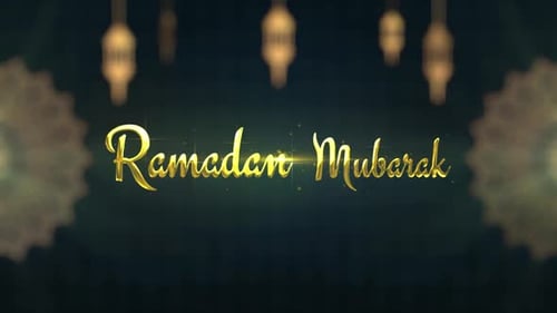 Pack de Eid y Ramadán Mubarak Golden 3d Saludo animación de texto