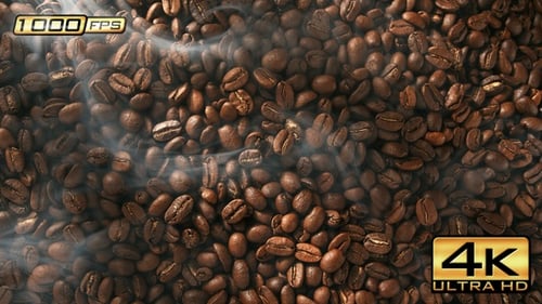 Directly Above View of Smoking Coffee Beans