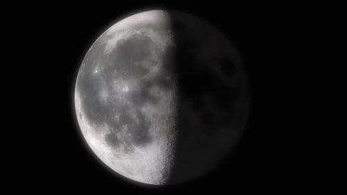 Realistic Moon Phases Cycle on Black Background