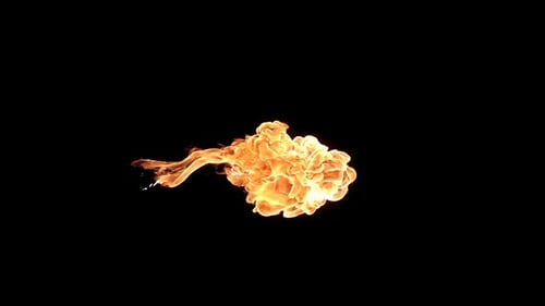Fiery Explosion on Black Background