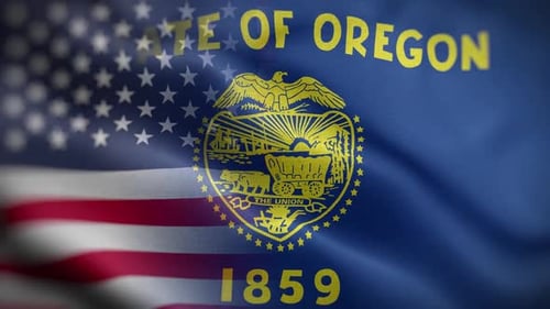 Oregon State Usa Mixed Flag Front HD