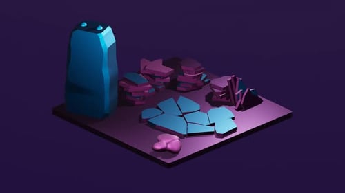 Abstract Geometric Shapes with Dynamic Lighting Loop Animation