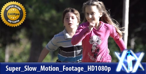 Excited Boy and Girl Running in a Park