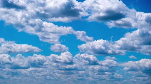 Timelapse of Cumulus Clouds Moving in the Blue Sky