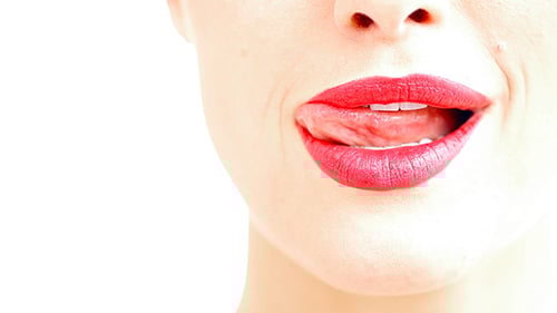 Close Up on Woman's Sexy Red Lips