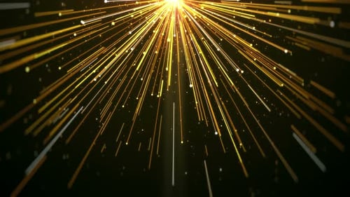 Radiant Golden Particles and Light Rays for Celebrations